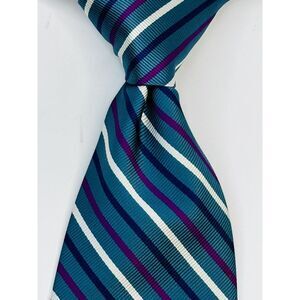 Rooster Green‎ Striped Silk Neck Tie